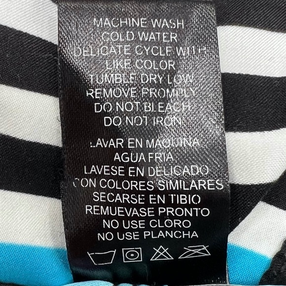 MAUI AND SONS BLUE, YELLOW, WHITE AND BLACK STRIPED BOARD SHORTS - Picture 8 of 10